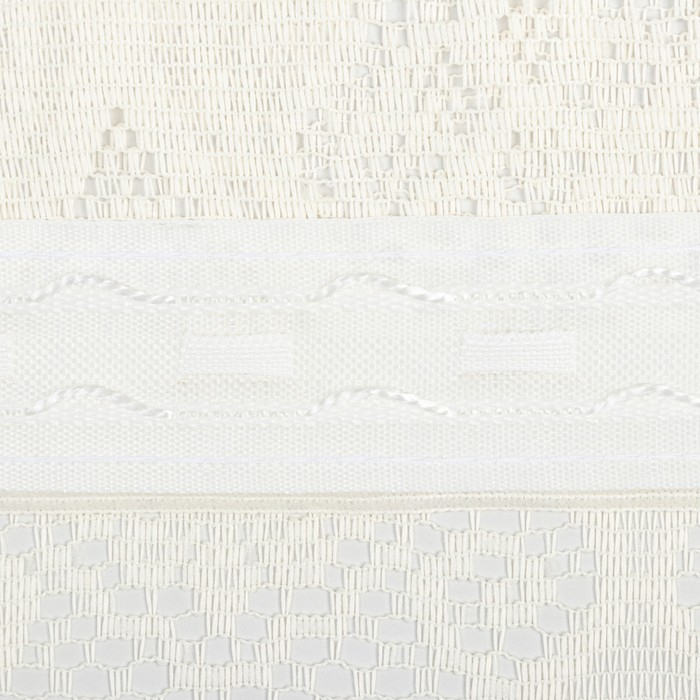 Тюль на кухню со шторной лентой, 285х165 см, цв. Ваниль, 100% полиэстер