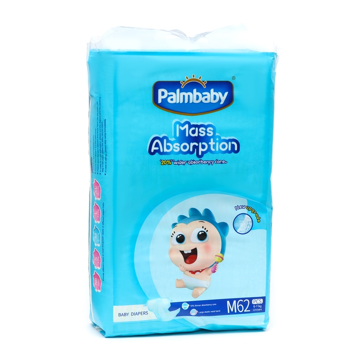 Подгузники Palmbaby M (6-11 кг), по японской технологии, 62 шт Подгузники Palmbaby M (6-11 кг), по японской технологии, 62 шт