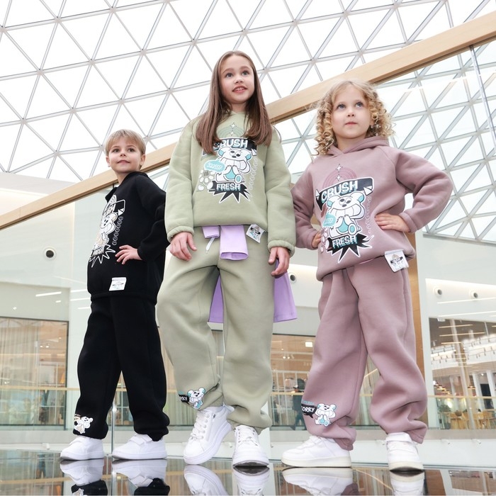 Брюки детские MINAKU: CRUSH, цвет оливковый, рост 116 см