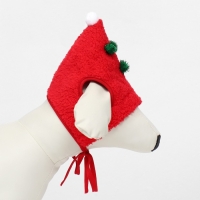 Новый год. Шапка для животных "Колпак", размер L(ОМ 20 см, длина 20 см), красный