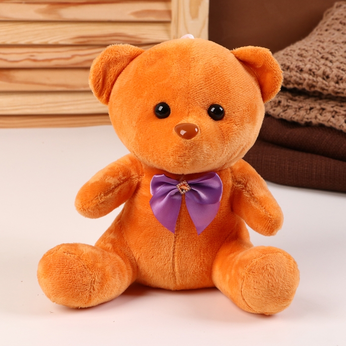 Мягкая игрушка Мягкая игрушка "Мишка" с бантиком, 20 см, цвет коричневый