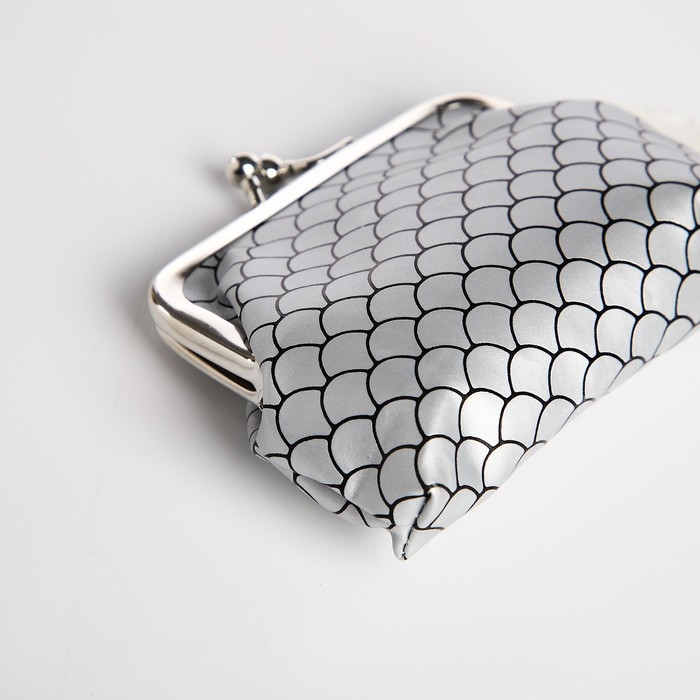 Кошелёк на фермуаре, цвет серебро