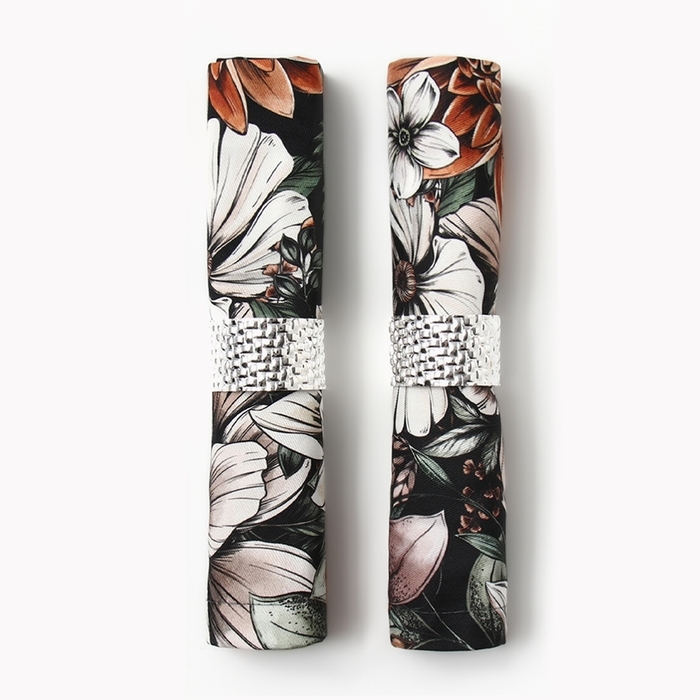 Набор салфеток с декорат. кольцами Этель Meadow flower 40х40 см - 2 шт, 100% хлопок, саржа Набор салфеток с декорат. кольцами Этель Meadow flower 40х40 см - 2 шт, 100% хлопок, саржа