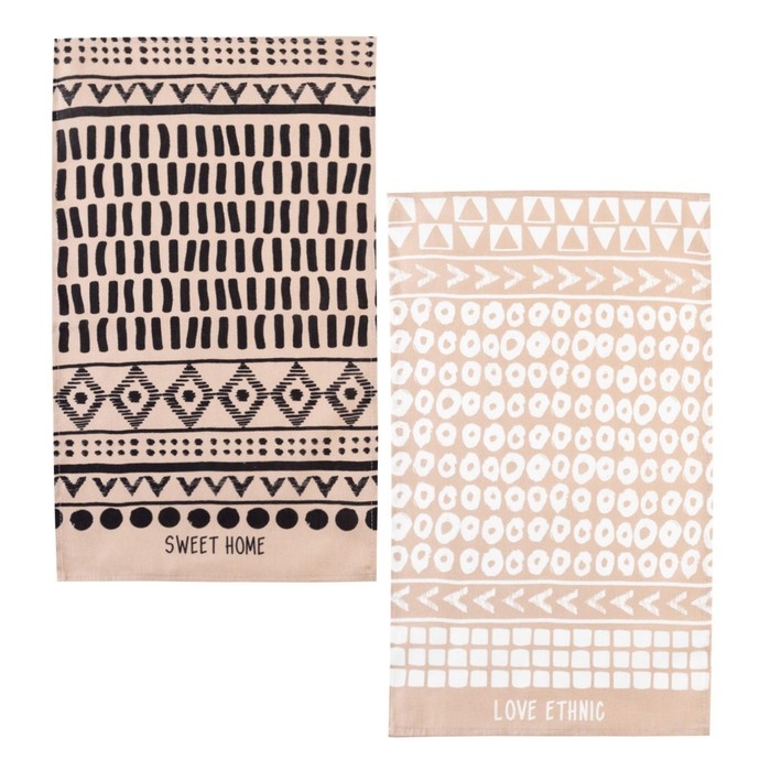 Набор кухонных полотенец Доляна LOVE ETHNIC 35х60см-2шт, 100% хлопок