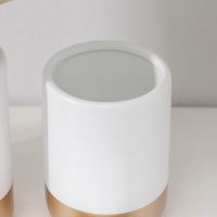 Наборы аксессуаров для ванной комнаты &laquo;Руж&raquo;, 3 предмета (дозатор для мыла 290 мл, мыльница, стакан 300 мл), цвет белый