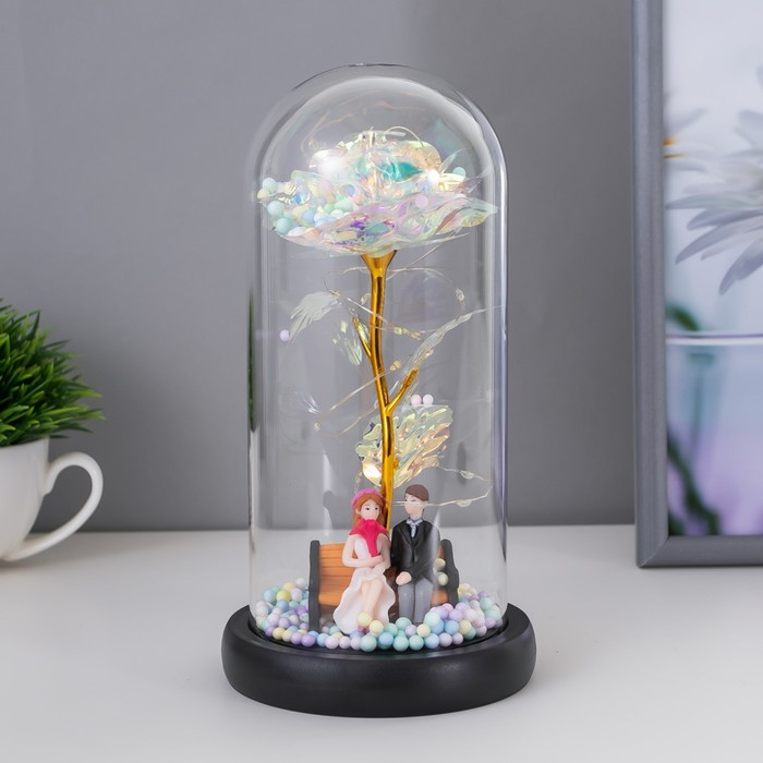 Ночник колба Ночник колба "Счастливый день" LED от батареек 3хААА 11х11х21,5 см RISALUX