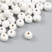 Бусины для творчества дерево "Белые" d=0,8 см набор 20 гр Бусины для творчества дерево "Белые" d=0,8 см набор 20 гр