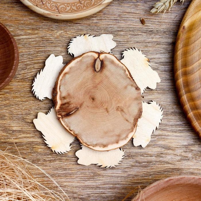 Подставка под горячее «Ёжики», D=11 см, можжевельник Подставка под горячее «Ёжики», D=11 см, можжевельник