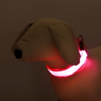 Ошейник с подсветкой Милитари 3 режима свечения размер S, ОШ 22-40 х 2,5 см розовый Ошейник с подсветкой Милитари 3 режима свечения размер S, ОШ 22-40 х 2,5 см розовый