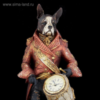 Сувенир полистоун "Английский шарж-Бульдог барабанщик с часами" 39х12х14,5 см Сувенир полистоун "Английский шарж-Бульдог барабанщик с часами" 39х12х14,5 см