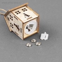Ёлочная игрушка «Домик с ёлкой», от батареек, свечение тёплое белое Ёлочная игрушка «Домик с ёлкой», от батареек, свечение тёплое белое