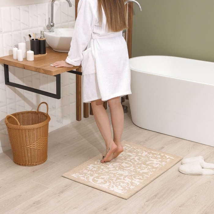 Коврик для ванной SAVANNA &laquo;Вей&raquo;, 60&times;90 см, цвет коричневый