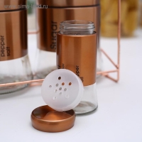 Набор банок стеклянных для сыпучих продуктов &laquo;Стиль&raquo;, 28&times;12&times;31 см, на подставке, 8 шт, цвет бронзовый