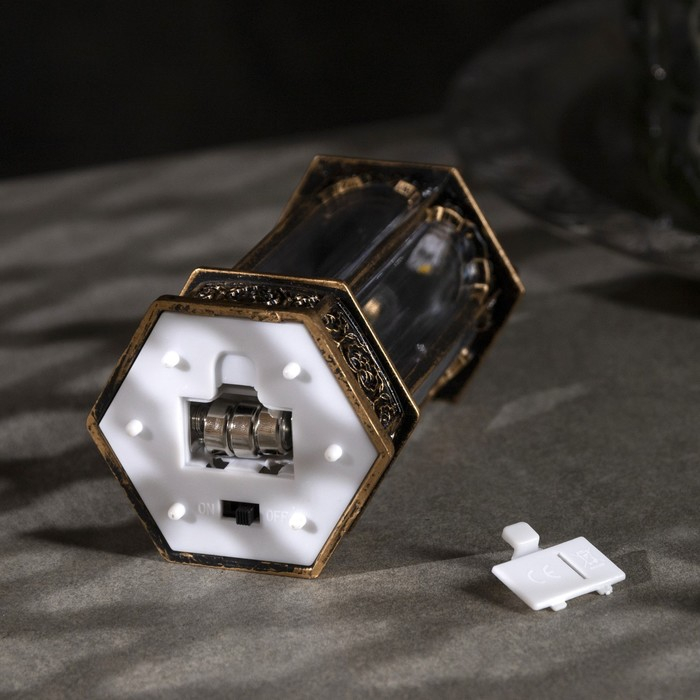 Светодиодная фигура &laquo;Ёлка в ротонде&raquo; 6.3 &times; 14 &times; 6.3 см, пластик, блёстки, батарейки AG13х3 (в комплекте), свечение тёплое белое