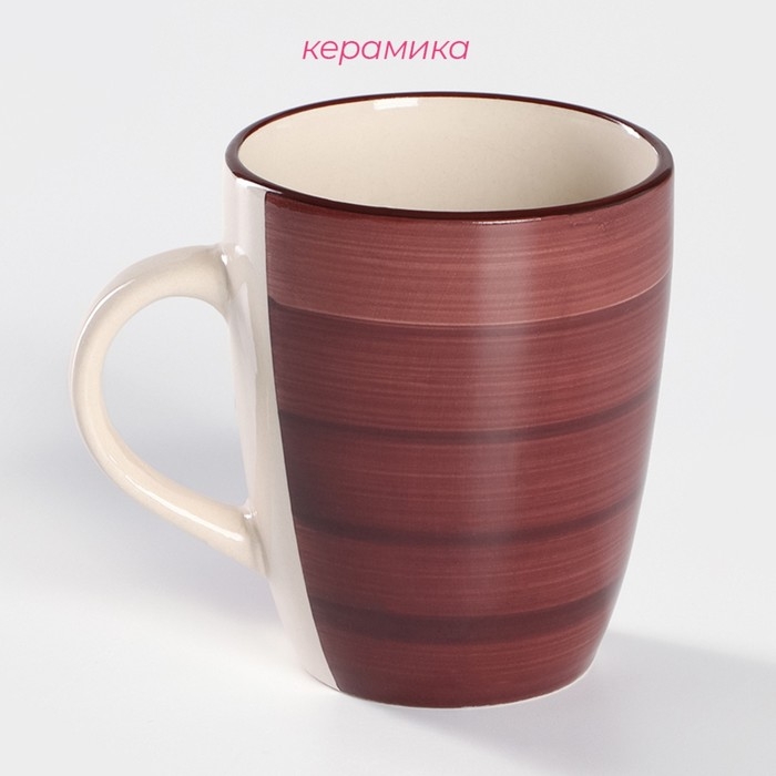 Кружка керамическая Доляна «Морской мир», 360 мл, цвет бордовый Кружка керамическая Доляна «Морской мир», 360 мл, цвет бордовый