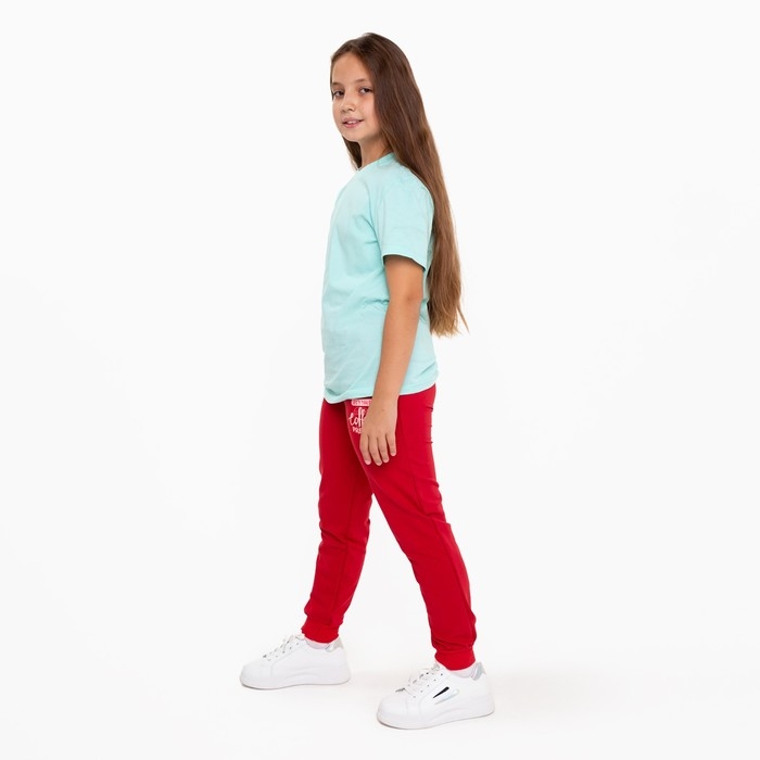 Брюки для девочки, цвет тёмно-красный, рост 164