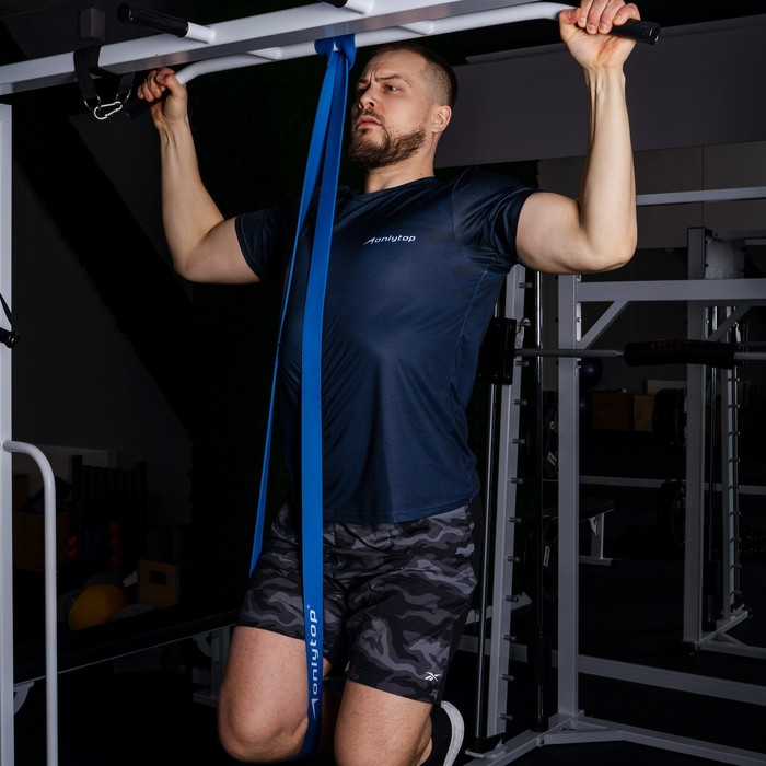 Эспандер ленточный многофункциональный ONLYTOP, 208х4,5х0,5 см, 17-54 кг, цвет синий Эспандер ленточный многофункциональный ONLYTOP, 208х4,5х0,5 см, 17-54 кг, цвет синий