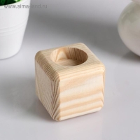 Подсвечник деревянный под 1 свечу "Квадратный", МАССИВ, 6&times;6&times;6 см