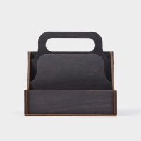 Подставка - органайзер деревянный для специй с ручкой Доляна, 17×16×16 см, цвет тёмный Подставка - органайзер деревянный для специй с ручкой Доляна, 17×16×16 см, цвет тёмный