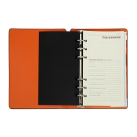 Ежедневник недатированный А5, 120 листов на кольцах FIRENZE, обложка искусственная кожа, блок 70г/м2, чёрный