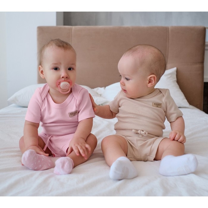 Комплект детский (боди, шорты) MINAKU, цвет бежевый, рост 68-74 см Комплект детский (боди, шорты) MINAKU, цвет бежевый, рост 68-74 см