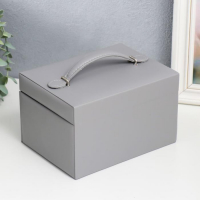 Шкатулка кожзам для украшений сундук "Гладкость. Матовый серый" 11х18х13,7 см Шкатулка кожзам для украшений сундук "Гладкость. Матовый серый" 11х18х13,7 см