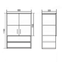 Шкаф подвесной для ванной комнаты  "Комби", 60 х 30 х 110 см