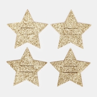 Новый год. Набор для декора столовых предметов &laquo;Звезда&raquo;, 4 шт, цвет золото 6х5,7 см, 100% п/э, фетр