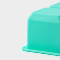 Форма для льда Доляна «Кубик», силикон, 16,5×11,5×5 см, 6 ячеек (5×5 см), цвет бирюзовый Форма для льда Доляна «Кубик», силикон, 16,5×11,5×5 см, 6 ячеек (5×5 см), цвет бирюзовый