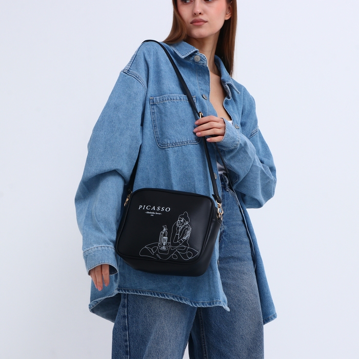 Сумка женская через плечо TEXTURA, маленького размера, цвет чёрный