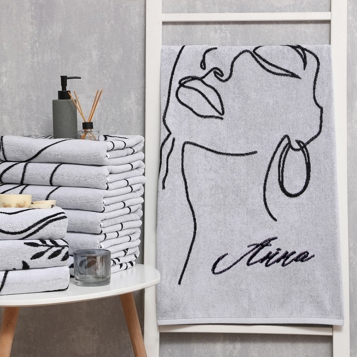 Полотенце именное махровое Этель &laquo;Анна&raquo; 70х130см, 100% хлопок, 420гр/м2