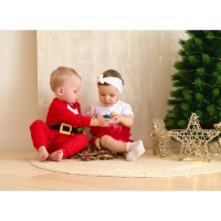 Комбинезон Крошка Я "Санта", рост 68-74 см, красный