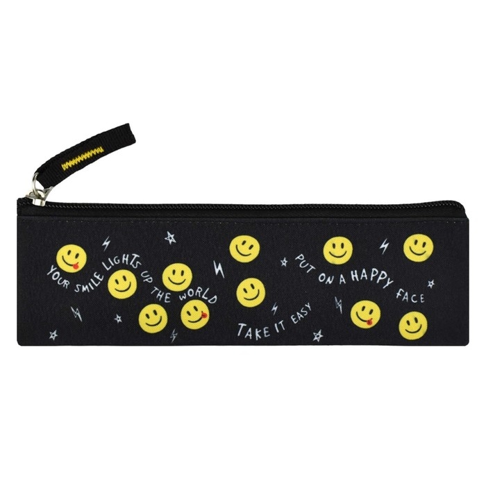 Пенал мягкий, 1 отделение, 60 х 200 мм, плоский, Феникс Пенал мягкий, 1 отделение, 60 х 200 мм, плоский, Феникс "Смайл" чёрный 65311