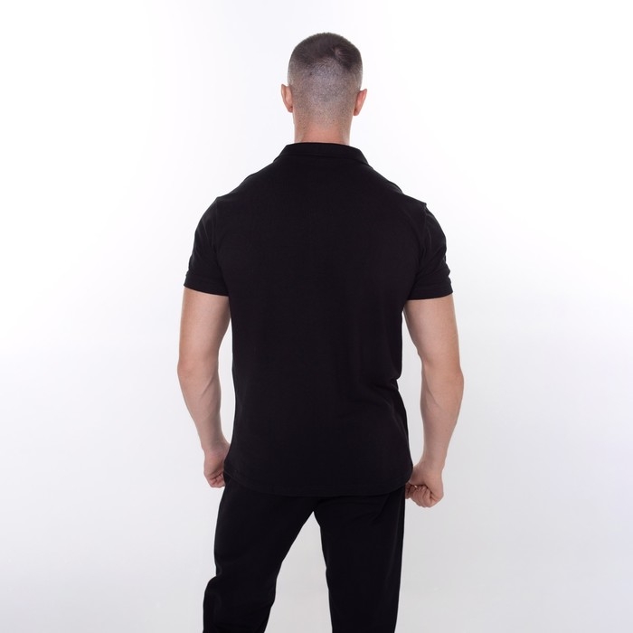 Футболка мужская поло, цвет чёрный, размер 50