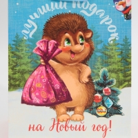 Пакет подарочный новогодний ламинированный &laquo;Лучший подарок&raquo;, MS 18 х 23 х 10 см, Новый год