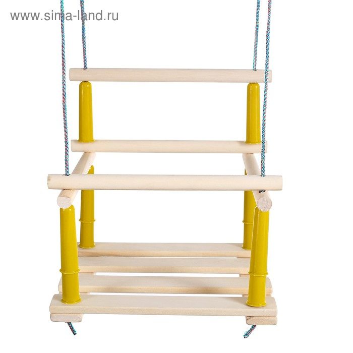 Качели подвесные, деревянные, сиденье 33&times;22см, МИКС