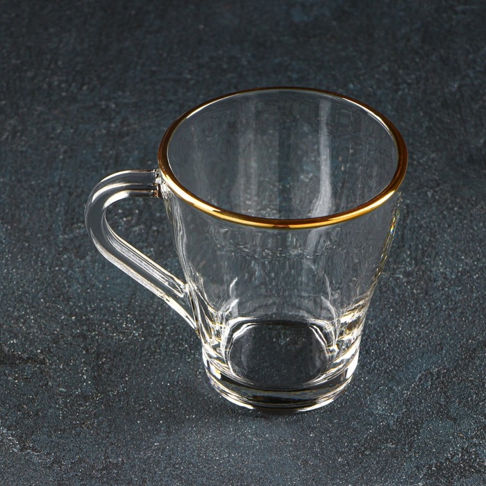 Кружка &laquo;Золотая кайма&raquo;, стеклянная, 250 мл