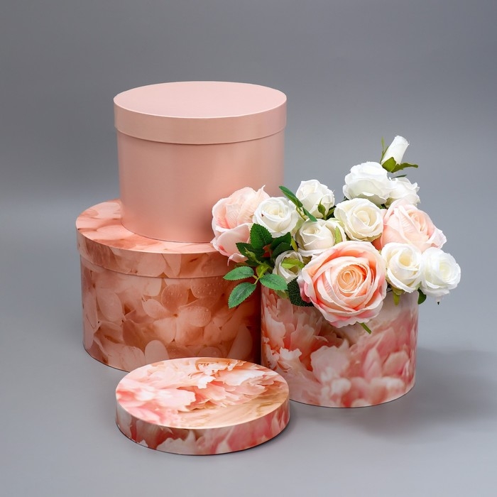 Набор шляпных коробок 3 в 1, упаковка подарочная, «Бежевый», 18 х 18 х 13‒25 х 25 х 15 см Набор шляпных коробок 3 в 1, упаковка подарочная, «Бежевый», 18 х 18 х 13‒25 х 25 х 15 см