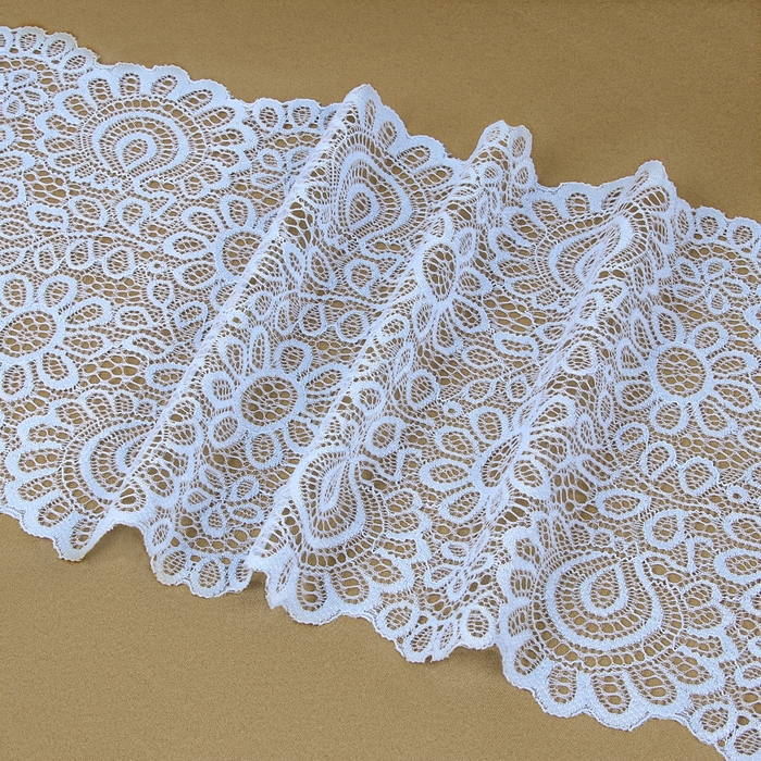 Кружевная эластичная ткань, 190 мм × 2,7 ± 0,5 м, цвет небесно-голубой Кружевная эластичная ткань, 190 мм × 2,7 ± 0,5 м, цвет небесно-голубой