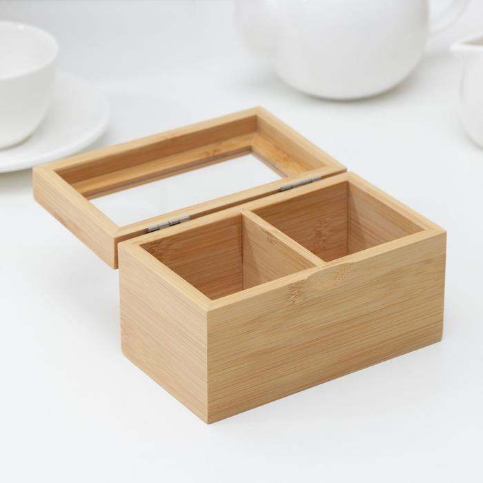 Чайный домик, 2 секции, 14×18×8 см, бамбук Чайный домик, 2 секции, 14×18×8 см, бамбук