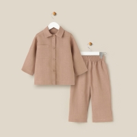 Костюм детский домашний (рубашка и брюки) SL HOME р 30 (98-104), кофейный Костюм детский домашний (рубашка и брюки) SL HOME р 30 (98-104), кофейный