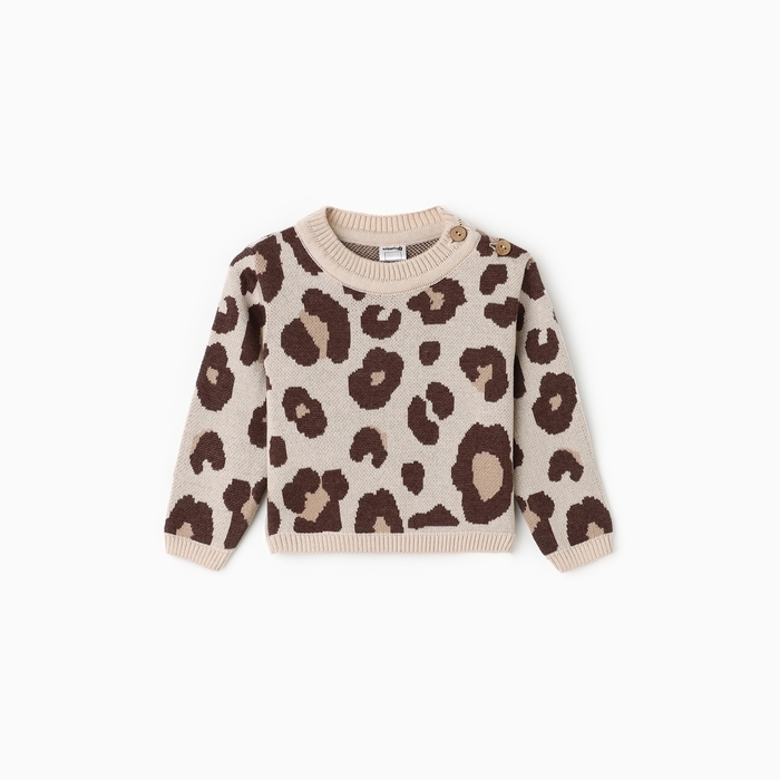 Джемпер вязаный Крошка Я &laquo;Леопард&raquo; рост 86-92 см