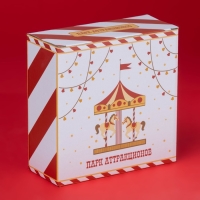 Салатник новогодний Доляна &laquo;Парк аттракционов&raquo;, 580 мл, 15,5&times;6 см, фарфор, цвет белый