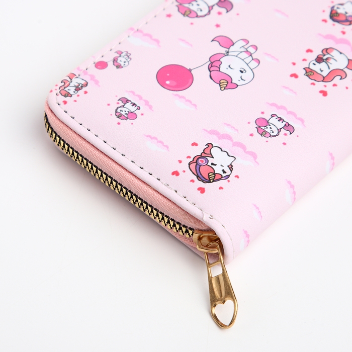 Кошелёк детский на молнии «Выбражулька», цвет розовый Кошелёк детский на молнии «Выбражулька», цвет розовый