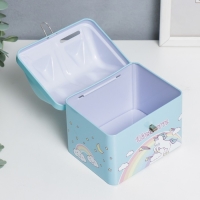 Копилка металл домик "Единорог" МИКС 10х9,5х12 см Копилка металл домик "Единорог" МИКС 10х9,5х12 см