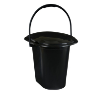 Ведро-туалет, h = 39 см, 17 л, съёмный стульчак, чёрное Ведро-туалет, h = 39 см, 17 л, съёмный стульчак, чёрное