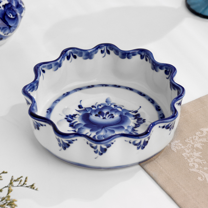 Салатник &laquo;Ромашка&raquo;, средний, D=17,5 см, H=5 см, гжель