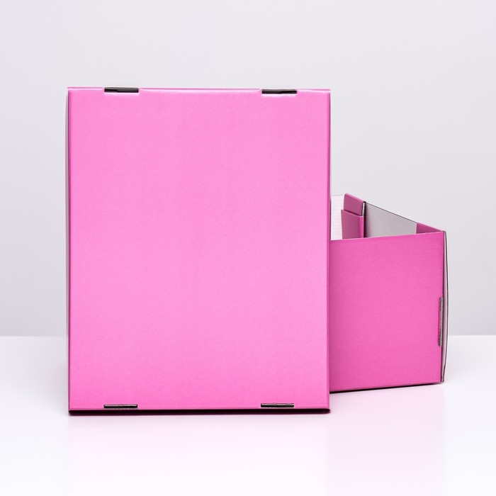 Складная коробка, розовая , 31,2 х 25,6 х 16,1 см Складная коробка, розовая , 31,2 х 25,6 х 16,1 см