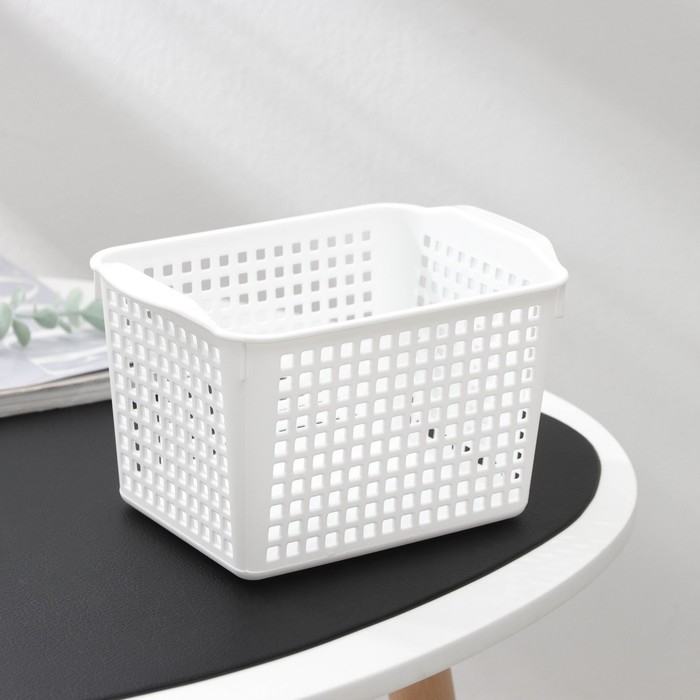 Корзина для хранения &laquo;Лофт&raquo;, 2 л, 20&times;13,5&times;12 см, цвет белый