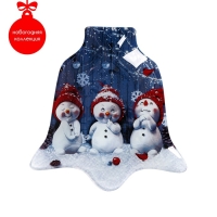 Блюдо новогоднее стеклянное сервировочное Доляна &laquo;Колокольчик. Снеговики мечтатели&raquo;, 18&times;17 см